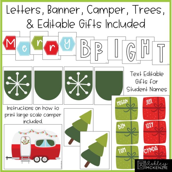 Christmas Camper Bulletin Board Kit Christmas Camper Bulletin Board Kit