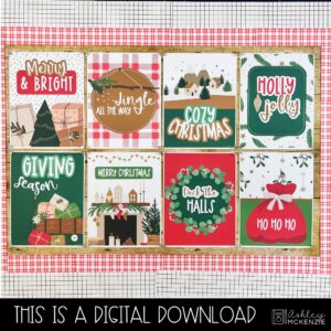 Modern Christmas Classroom Decor Bundle