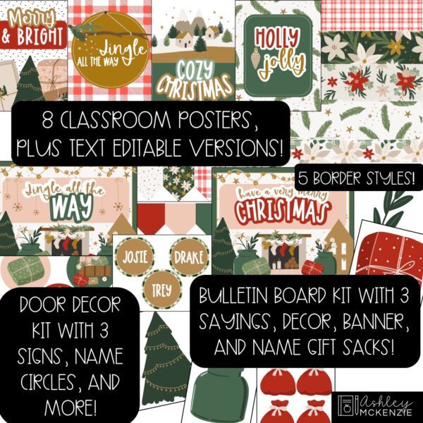 Modern Christmas Classroom Decor Bundle Modern Christmas Classroom Decor Bundle