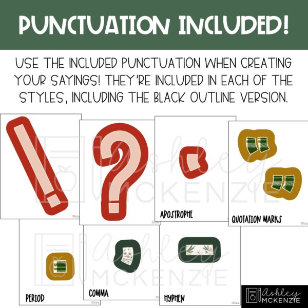 Modern Christmas A-Z Bulletin Board Letters, Punctuation, and Numbers Modern Christmas A-Z Bulletin Board Letters, Punctuation, and Numbers