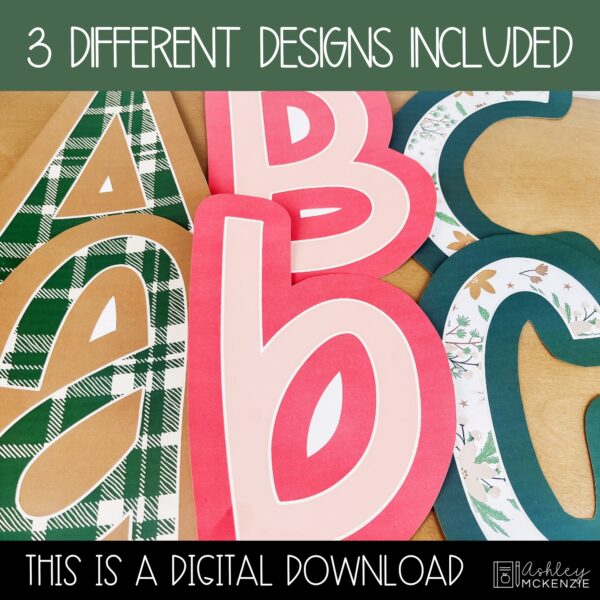 Modern Christmas A-Z Bulletin Board Letters, Punctuation, and Numbers Modern Christmas A-Z Bulletin Board Letters, Punctuation, and Numbers
