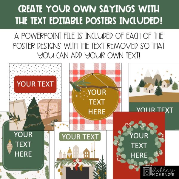 Modern Christmas Classroom Posters - Editable! Modern Christmas Classroom Posters - Editable!