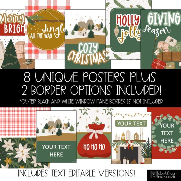 Modern Christmas Classroom Posters - Editable! Modern Christmas Classroom Posters - Editable!