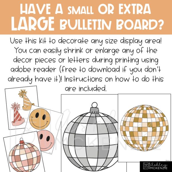 Retro New Year Bulletin Board Kit Retro New Year Bulletin Board Kit