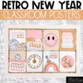 Retro New Year Classroom Posters - Editable!