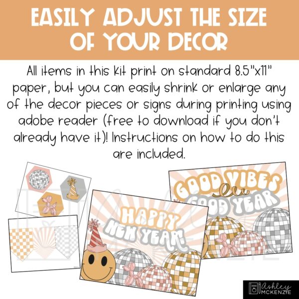 Retro New Year Classroom Door Decor Kit Retro New Year Classroom Door Decor Kit