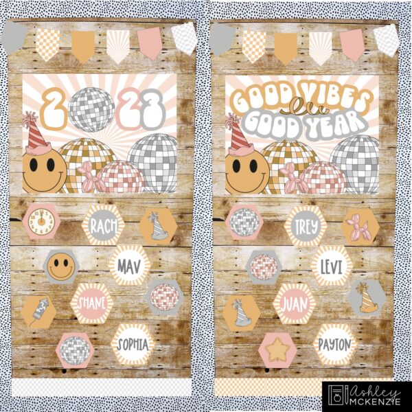 Retro New Year Classroom Decor Bundle Retro New Year Classroom Decor Bundle
