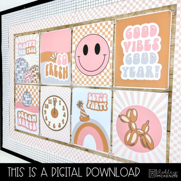 Retro New Year Classroom Posters - Editable! Retro New Year Classroom Posters - Editable!