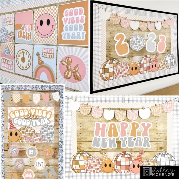 Retro New Year Classroom Decor Bundle Retro New Year Classroom Decor Bundle