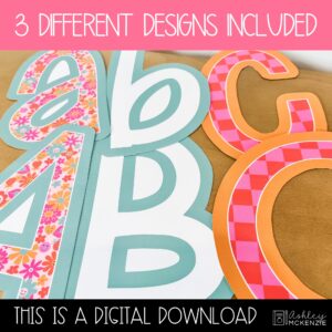 Valentine Love A-Z Bulletin Board Letters, Punctuation, and Numbers