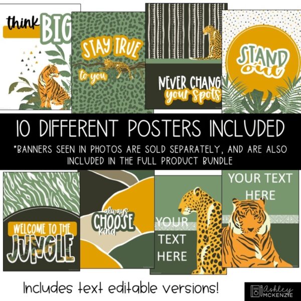 Modern Jungle Classroom Decor | Classroom Posters - Editable! Modern Jungle Classroom Decor | Classroom Posters - Editable!