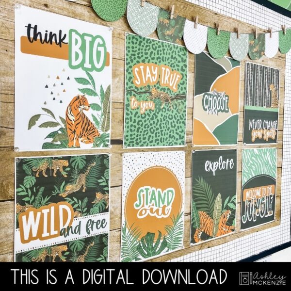 Modern Jungle Classroom Decor | Classroom Posters - Editable! Modern Jungle Classroom Decor | Classroom Posters - Editable!