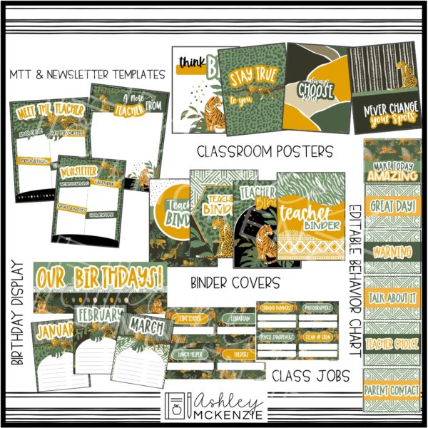 Modern Jungle Classroom Decor Bundle Modern Jungle Classroom Decor Bundle