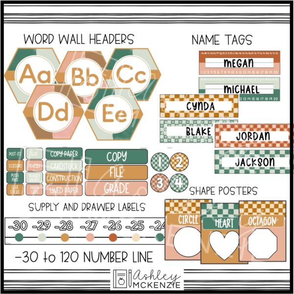 Modern Check Classroom Decor Bundle Modern Check Classroom Decor Bundle