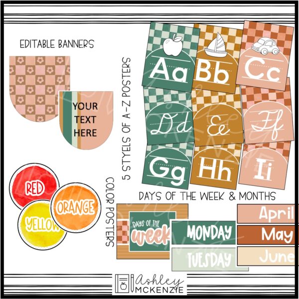 Modern Check Classroom Decor Bundle Modern Check Classroom Decor Bundle