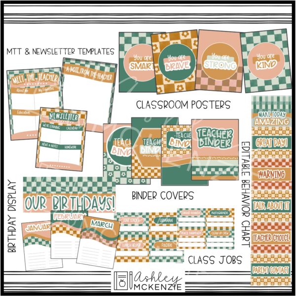 Modern Check Classroom Decor Bundle Modern Check Classroom Decor Bundle
