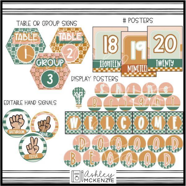 Modern Check Classroom Decor Bundle Modern Check Classroom Decor Bundle