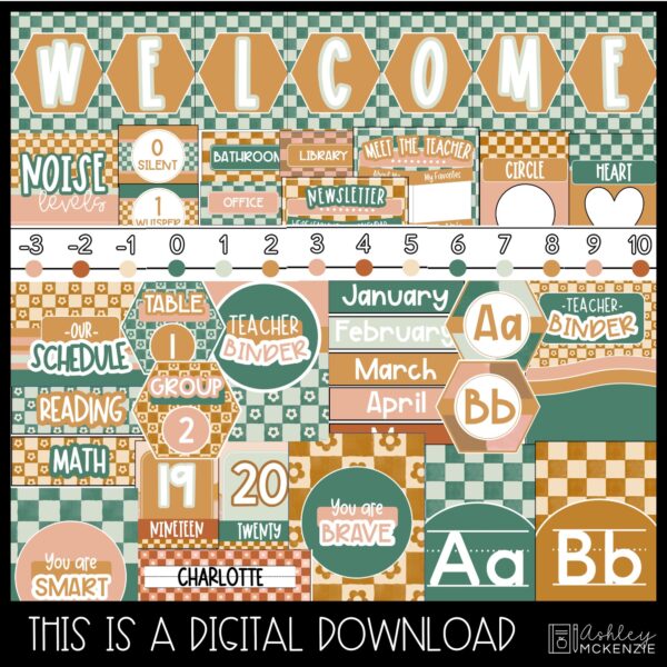 Modern Check Classroom Decor Bundle Modern Check Classroom Decor Bundle