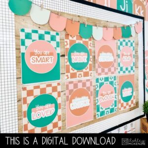 Modern Check Classroom Decor | Classroom Posters - Editable!
