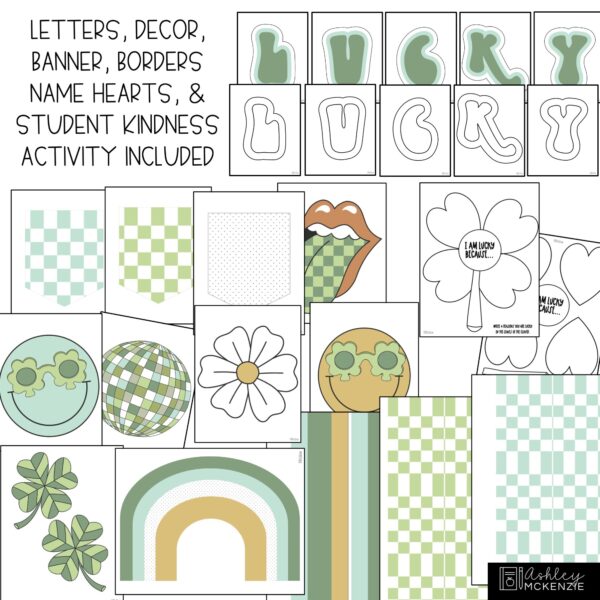Retro St. Patrick's Day Bulletin Board Kit Retro St. Patrick's Day Bulletin Board Kit