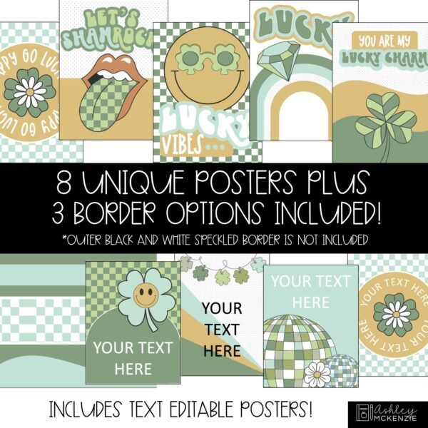 Retro St. Patrick's Day Classroom Posters - Editable! Retro St. Patrick's Day Classroom Posters - Editable!