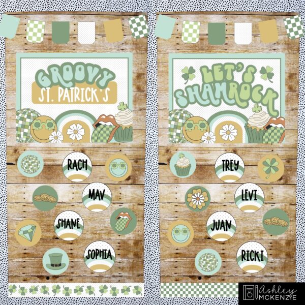 Retro St. Patrick's Day Classroom Door Decor Kit Retro St. Patrick's Day Classroom Door Decor Kit