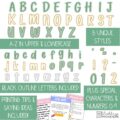 Retro St. Patrick's Day Primary A-Z Bulletin Board Letters, Punctuation, and Numbers