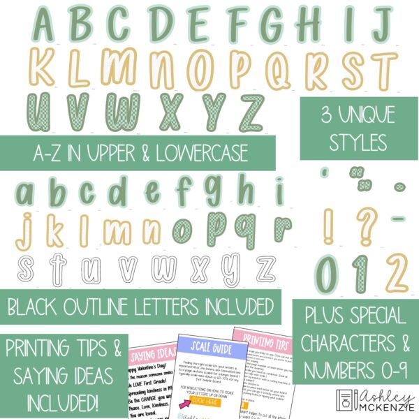 Retro St. Patrick's Day Primary A-Z Bulletin Board Letters, Punctuation, and Numbers Retro St. Patrick's Day Primary A-Z Bulletin Board Letters, Punctuation, and Numbers