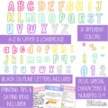 Solid Bright Primary Font A-Z Bulletin Board Letters, Punctuation, and Numbers