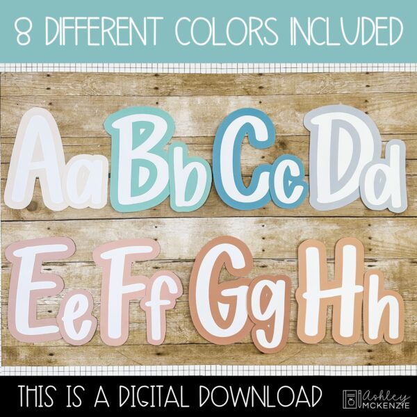 Muted Pastel Primary Font A-Z Bulletin Board Letters, Punctuation, and Numbers Muted Pastel Primary Font A-Z Bulletin Board Letters, Punctuation, and Numbers
