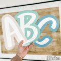 Muted Pastel Primary Font A-Z Bulletin Board Letters, Punctuation, and Numbers