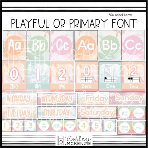 Marbled Pastel Classroom Decor Bundle Marbled Pastel Classroom Decor Bundle