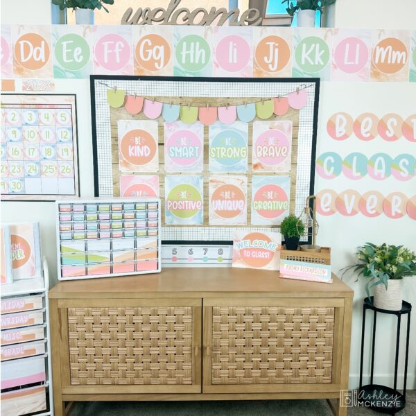 Marbled Pastel Classroom Decor Bundle Marbled Pastel Classroom Decor Bundle