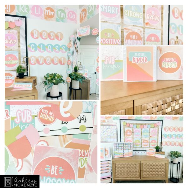 Marbled Pastel Classroom Decor Bundle Marbled Pastel Classroom Decor Bundle