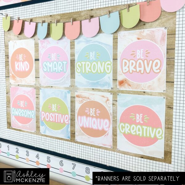 Marbled Pastel Classroom Decor | Classroom Posters - Editable! Marbled Pastel Classroom Decor | Classroom Posters - Editable!