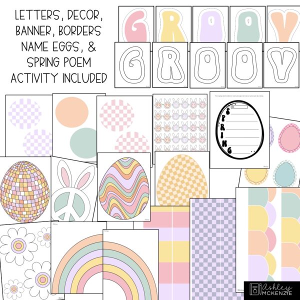 Retro Spring Bulletin Board Kit Retro Spring Bulletin Board Kit