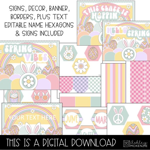 Retro Spring Classroom Door Decor Kit Retro Spring Classroom Door Decor Kit