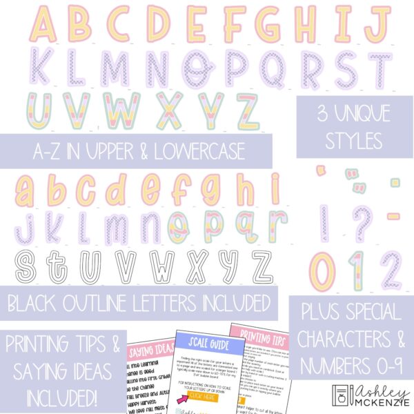 Retro Spring A-Z Bulletin Board Letters, Punctuation, and Numbers Retro Spring A-Z Bulletin Board Letters, Punctuation, and Numbers