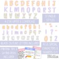 Retro Spring Primary Font A-Z Bulletin Board Letters, Punctuation, and Numbers