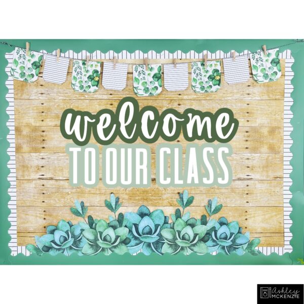 Modern Greenery Bulletin Board, Posters, A-Z Bulletin Board Letters, and Door Decor Bundle Modern Greenery Bulletin Board, Posters, A-Z Bulletin Board Letters, and Door Decor Bundle