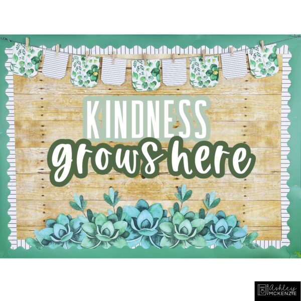 Modern Greenery Bulletin Board, Posters, A-Z Bulletin Board Letters, and Door Decor Bundle Modern Greenery Bulletin Board, Posters, A-Z Bulletin Board Letters, and Door Decor Bundle