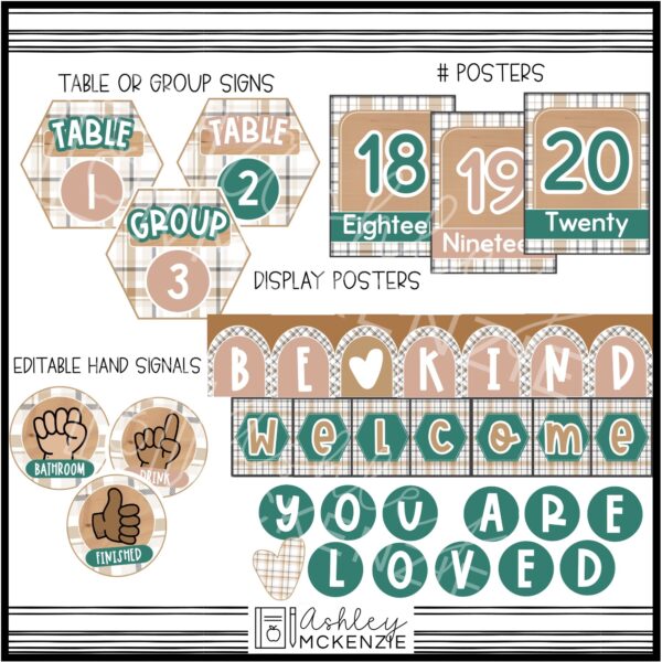 Modern Plaid Classroom Decor Bundle Modern Plaid Classroom Decor Bundle