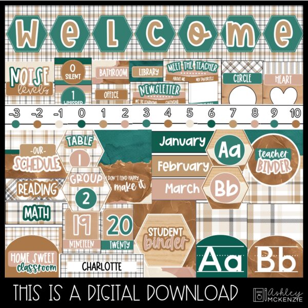 Modern Plaid Classroom Decor Bundle Modern Plaid Classroom Decor Bundle
