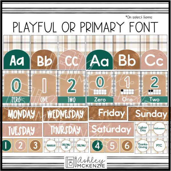 Modern Plaid Classroom Decor Bundle Modern Plaid Classroom Decor Bundle