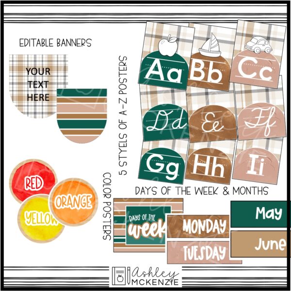 Modern Plaid Classroom Decor Bundle Modern Plaid Classroom Decor Bundle