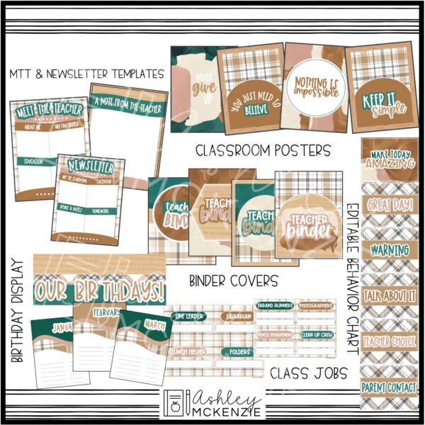 Modern Plaid Classroom Decor Bundle Modern Plaid Classroom Decor Bundle
