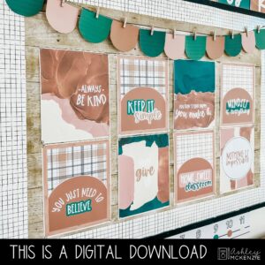Modern Plaid Classroom Decor | Classroom Posters - Editable!