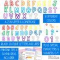 Primary Colors A-Z Bulletin Board Letters, Punctuation, and Numbers