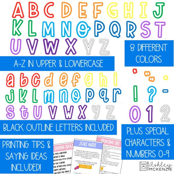 Primary Colors A-Z Bulletin Board Letters, Punctuation, and Numbers Primary Colors A-Z Bulletin Board Letters, Punctuation, and Numbers