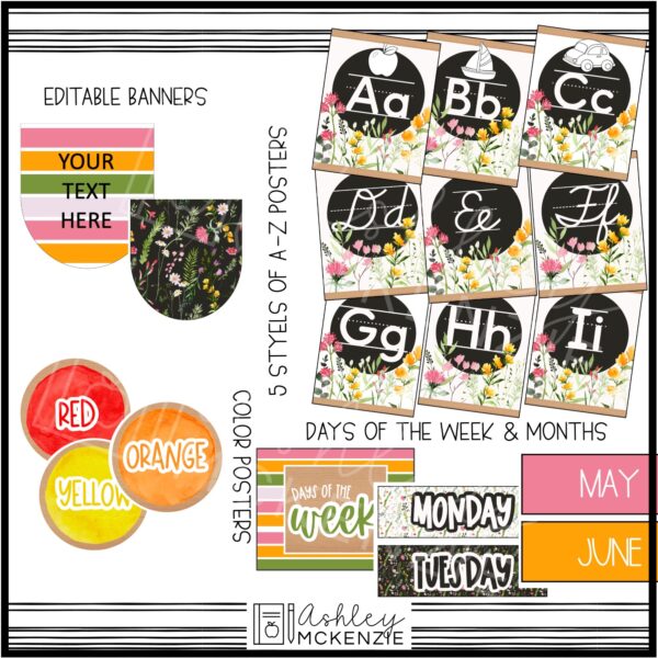 Wildflowers Classroom Decor Bundle Wildflowers Classroom Decor Bundle